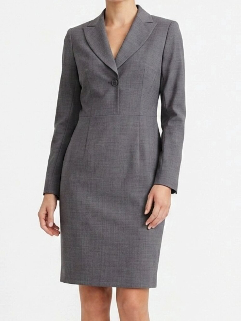 Sandra Angelozzi Collared Wool Blend Office Dress- Sz. 32/XS